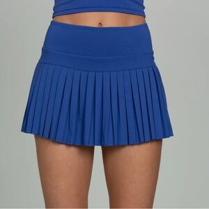 Gold Hinge MEDITERRANEAN BLUE PLEATED TENNIS SKIRT
